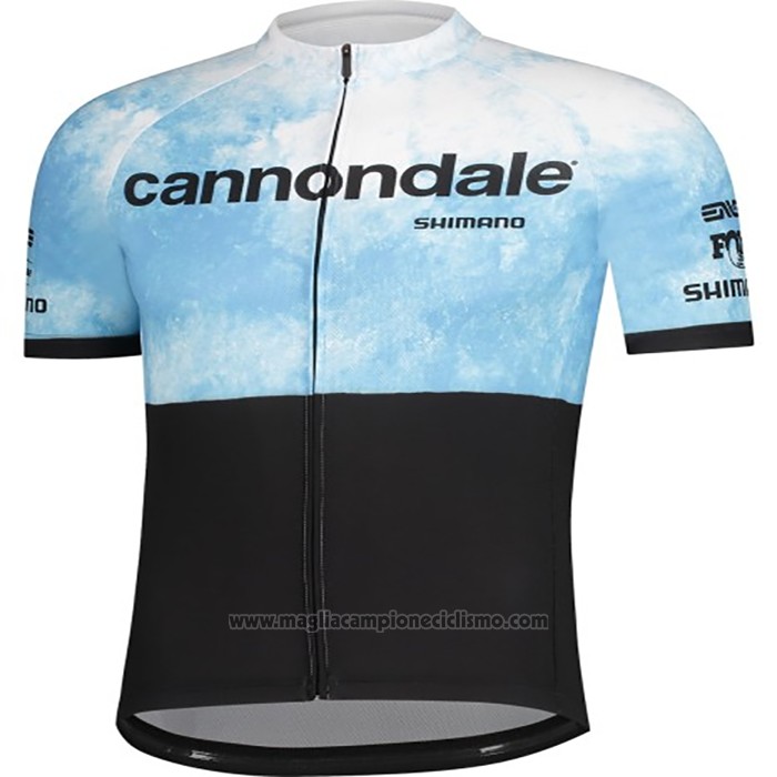 2021 Abbigliamento Ciclismo Cannondale Azzurro Nero Manica Corta e Salopette